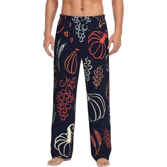 Bixox Men's Thanksgiving Patterned Pajama Pants with Pockets Lounge Clothes for Home