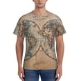 thumbnail image 1 of Bixox Men's The World is Hemisphere Printed Short Sleeve Skinny Athletic T-Shirt, 1 of 6