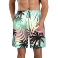 thumbnail image 1 of Bixox Men's Tropical Summer Palm printing Casual Classic Fit Short Summer Beach Shorts, 1 of 6