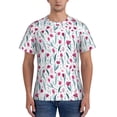 thumbnail image 1 of Bixox Men's Tulips Flowers Printed Short Sleeve Skinny Athletic T-Shirt, 1 of 6