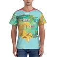thumbnail image 1 of Bixox Men's USA Tourist Map Printed Short Sleeve Skinny Athletic T-Shirt, 1 of 6