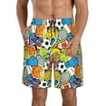 thumbnail image 1 of Bixox Men's Various Balls printing Casual Classic Fit Short Summer Beach Shorts, 1 of 6