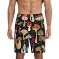 thumbnail image 1 of Bixox Men's Various Mushrooms printed lightweight casual shorts, soft sleep shorts with pockets., 1 of 7