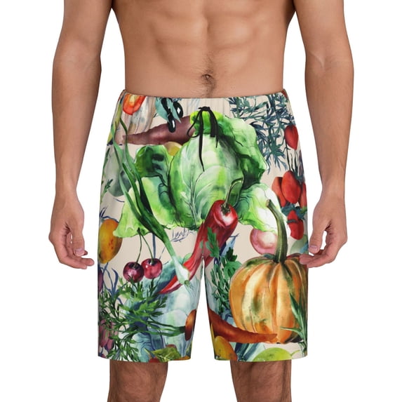 Bixox Men's Vegan1 printed lightweight casual shorts, soft sleep shorts with pockets.