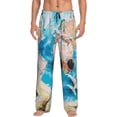 thumbnail image 1 of Bixox Men's Vintage Map Travel Essentials Patterned Pajama Pants with Pockets Lounge Clothes for Home, 1 of 5