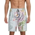 thumbnail image 1 of Bixox Men's Vintage Rose printed lightweight casual shorts, soft sleep shorts with pockets., 1 of 7
