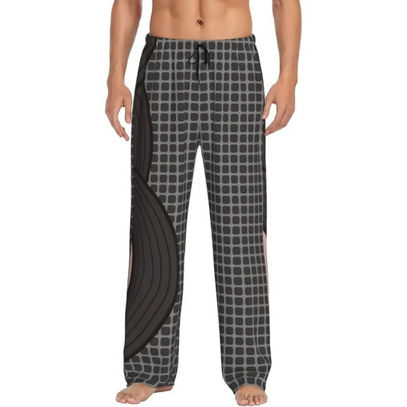 Bixox Men's Vinyl Records Patterned Pajama Pants with Pockets Lounge Clothes for Home