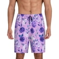 thumbnail image 1 of Bixox Men's Violet printed lightweight casual shorts, soft sleep shorts with pockets., 1 of 7