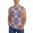 thumbnail image 1 of Bixox Men's Violets Flowers Printed Shirt Sleeveless Fitness Tank Top-XX-Large, 1 of 5