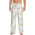 thumbnail image 1 of Bixox Men's Watercolor Floral A Patterned Pajama Pants with Pockets Lounge Clothes for Home, 1 of 5