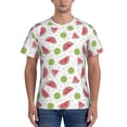 thumbnail image 1 of Bixox Men's Watermelon And Kiwi Printed Short Sleeve Skinny Athletic T-Shirt, 1 of 6