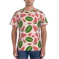 thumbnail image 1 of Bixox Men's Watermelon Printed Short Sleeve Skinny Athletic T-Shirt, 1 of 6