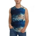 thumbnail image 1 of Bixox Men's White Jellyfish Dansing in the Ocean Printed Shirt Sleeveless Fitness Tank Top-Small, 1 of 7