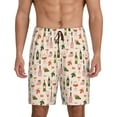 thumbnail image 1 of Bixox Men's Wine Bottles With Grapes printed lightweight casual shorts, soft sleep shorts with pockets., 1 of 1