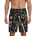 thumbnail image 1 of Bixox Men's Wine Seamless printed lightweight casual shorts, soft sleep shorts with pockets., 1 of 7