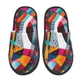thumbnail image 1 of Bixox Men's Women's Abstract Jazz Instrumental Patterned Plush House Slippers, Memory Foam Slippers, Indoor and Outdoor Warm Plush Bedroom Shoes, Soft Flat Sole, Comfortable and Non-slip, 1 of 5