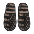 thumbnail image 1 of Bixox Men's Women's American Flag with Desert Camouflage Patterned Plush House Slippers, Memory Foam Slippers, Indoor and Outdoor Warm Plush Bedroom Shoes, Soft Flat Sole, Comfortable and Non-slip, 1 of 5