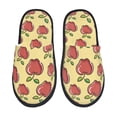 thumbnail image 1 of Bixox Men's Women's Apple Patterned Plush House Slippers, Memory Foam Slippers, Indoor and Outdoor Warm Plush Bedroom Shoes, Soft Flat Sole, Comfortable and Non-slip, 1 of 5