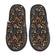 thumbnail image 1 of Bixox Men's Women's Autumn Floral Patterned Plush House Slippers, Memory Foam Slippers, Indoor and Outdoor Warm Plush Bedroom Shoes, Soft Flat Sole, Comfortable and Non-slip, 1 of 5