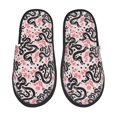 thumbnail image 1 of Bixox Men's Women's Black Snake Patterned Plush House Slippers, Memory Foam Slippers, Indoor and Outdoor Warm Plush Bedroom Shoes, Soft Flat Sole, Comfortable and Non-slip, 1 of 5