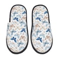 thumbnail image 1 of Bixox Men's Women's Butterfly Patterned Plush House Slippers, Memory Foam Slippers, Indoor and Outdoor Warm Plush Bedroom Shoes, Soft Flat Sole, Comfortable and Non-slip, 1 of 5