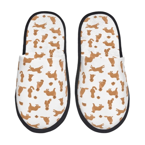 Bixox Men's Women's Labrador Retriever Dog Patterned Plush House Slippers, Memory Foam Slippers, Indoor and Outdoor Warm Plush Bedroom Shoes, Soft Flat Sole, Comfortable and Non-slip