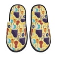 thumbnail image 1 of Bixox Men's Women's Musical Instruments Patterned Plush House Slippers, Memory Foam Slippers, Indoor and Outdoor Warm Plush Bedroom Shoes, Soft Flat Sole, Comfortable and Non-slip, 1 of 5