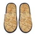 thumbnail image 1 of Bixox Men's Women's Old Vintage Map Of Sea Patterned Plush House Slippers, Memory Foam Slippers, Indoor and Outdoor Warm Plush Bedroom Shoes, Soft Flat Sole, Comfortable and Non-slip, 1 of 5