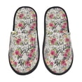 thumbnail image 1 of Bixox Men's Women's Roses Mixed Zebra Patterned Plush House Slippers, Memory Foam Slippers, Indoor and Outdoor Warm Plush Bedroom Shoes, Soft Flat Sole, Comfortable and Non-slip, 1 of 5