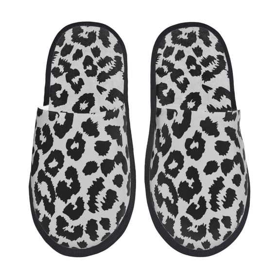 Bixox Men's Women's Similar To Leopard Print Patterned Plush House Slippers, Memory Foam Slippers, Indoor and Outdoor Warm Plush Bedroom Shoes, Soft Flat Sole, Comfortable and Non-slip