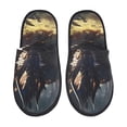 thumbnail image 1 of Bixox Men's Women's Sleeping Dragon In Forest Patterned Plush House Slippers, Memory Foam Slippers, Indoor and Outdoor Warm Plush Bedroom Shoes, Soft Flat Sole, Comfortable and Non-slip, 1 of 5