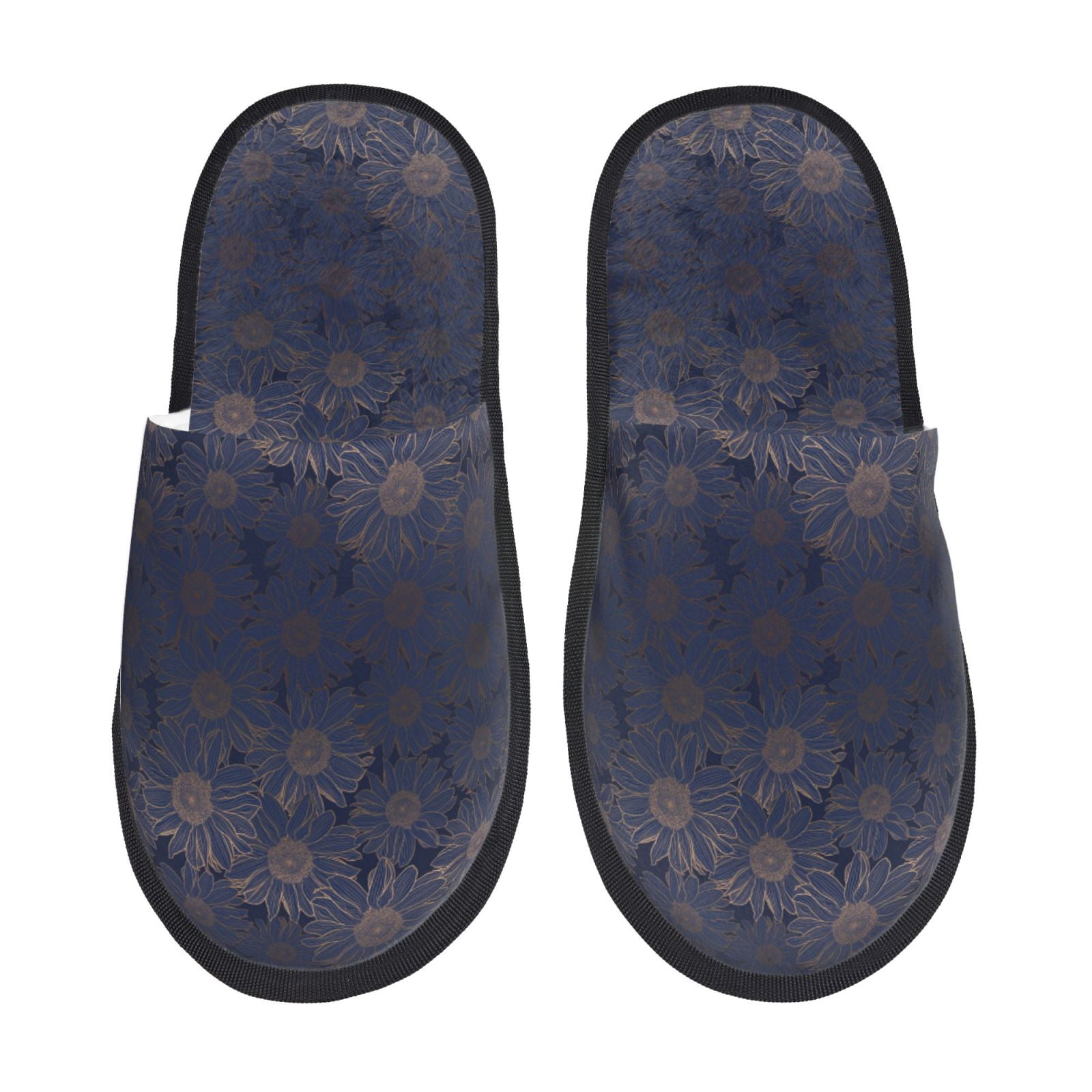 Bixox Men's Women's Sunflowers Patterned Plush House Slippers, Memory ...