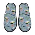 thumbnail image 1 of Bixox Men's Women's Various Wild Sea Fish Patterned Plush House Slippers, Memory Foam Slippers, Indoor and Outdoor Warm Plush Bedroom Shoes, Soft Flat Sole, Comfortable and Non-slip, 1 of 5