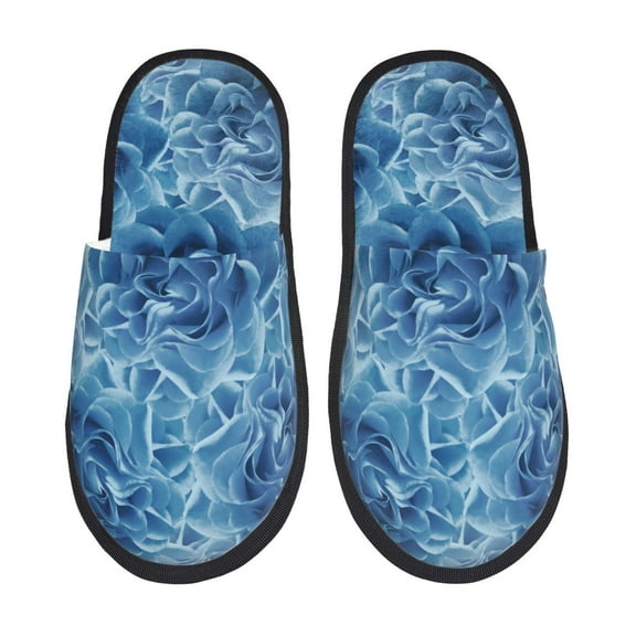 Bixox Men's Women's Vintage Floral Patterned Plush House Slippers, Memory Foam Slippers, Indoor and Outdoor Warm Plush Bedroom Shoes, Soft Flat Sole, Comfortable and Non-slip
