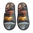thumbnail image 1 of Bixox Men's Women's Western Cowboy Duck Patterned Plush House Slippers, Memory Foam Slippers, Indoor and Outdoor Warm Plush Bedroom Shoes, Soft Flat Sole, Comfortable and Non-slip, 1 of 5