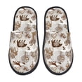 thumbnail image 1 of Bixox Men's Women's leaf Moose fox owls tree Patterned Plush House Slippers, Memory Foam Slippers, Indoor and Outdoor Warm Plush Bedroom Shoes, Soft Flat Sole, Comfortable and Non-slip, 1 of 5