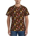 thumbnail image 1 of Bixox Men's Woodland Mushroom with Flowers and Berries Printed Short Sleeve Skinny Athletic T-Shirt, 1 of 6