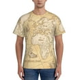 thumbnail image 1 of Bixox Men's World Map Printed Short Sleeve Skinny Athletic T-Shirt, 1 of 6
