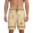 thumbnail image 1 of Bixox Men's World Map printed lightweight casual shorts, soft sleep shorts with pockets., 1 of 7