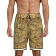 thumbnail image 1 of Bixox Men's World Map1 printed lightweight casual shorts, soft sleep shorts with pockets., 1 of 7