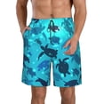 thumbnail image 1 of Bixox Men's World Turtle Day printing Casual Classic Fit Short Summer Beach Shorts, 1 of 6