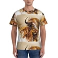 thumbnail image 1 of Bixox Men's Yak Printed Short Sleeve Skinny Athletic T-Shirt, 1 of 6