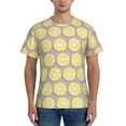 thumbnail image 1 of Bixox Men's Yellow Lemon Slices Printed Short Sleeve Skinny Athletic T-Shirt, 1 of 6