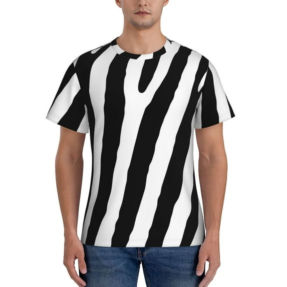 Bixox Men's Zebra Printed Short Sleeve Skinny Athletic T-Shirt