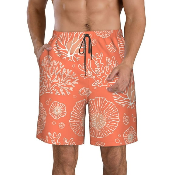 Bixox Men's he Marine Theme With Beautiful Corals printing Casual Classic Fit Short Summer Beach Shorts