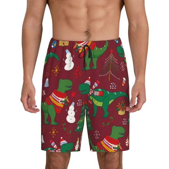 Bixox Men's printed lightweight casual shorts, soft sleep shorts with pockets.