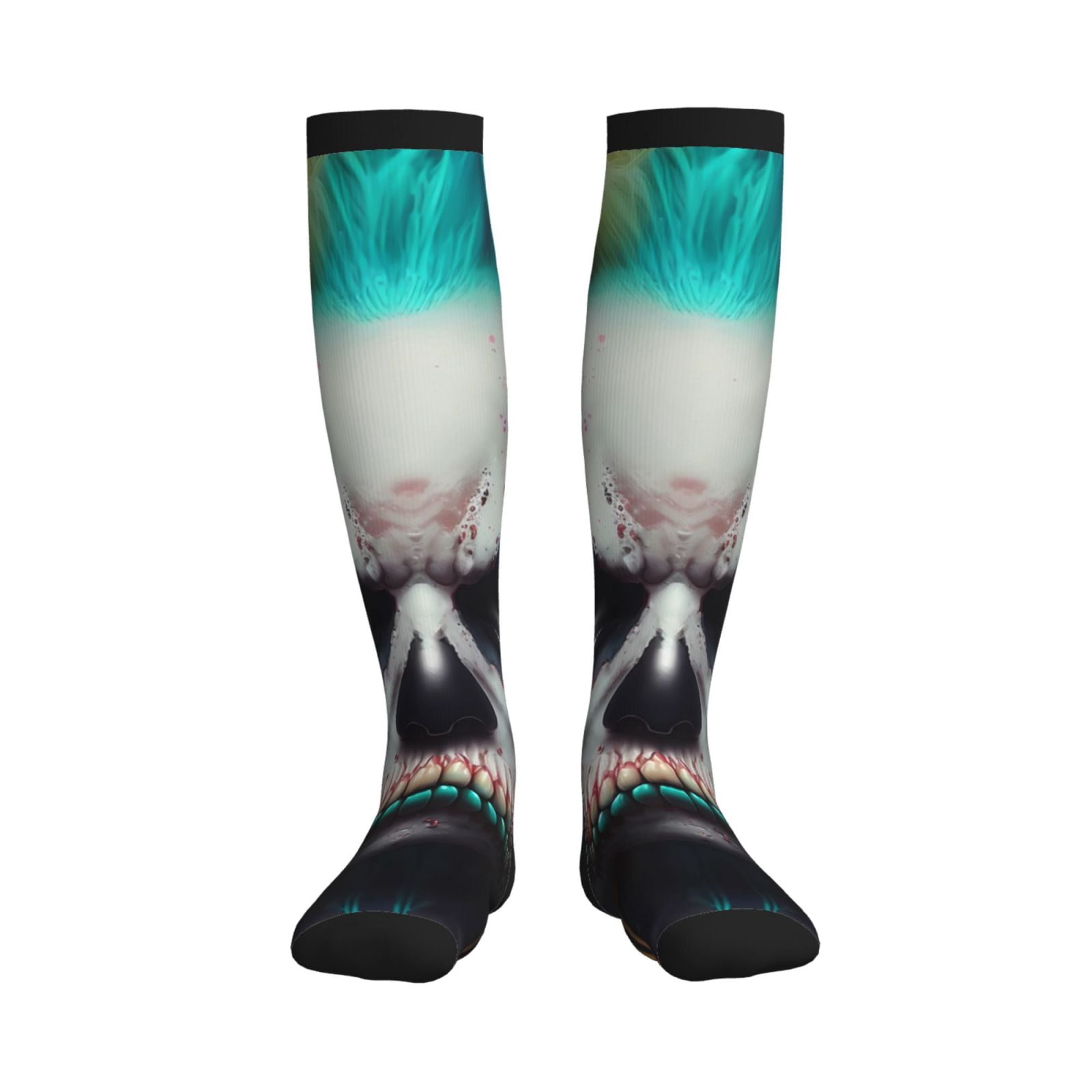 Bixox Modern Abstract Colorful Skull C Print Compression Socks ...