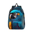 thumbnail image 1 of Bixox Modern Style Blue Parrot Printing Canvas Backpack Lightweight Casual Travel Backpack School Backpack Fits 15.6 Inch Notebook, 1 of 1