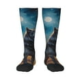 thumbnail image 1 of Bixox Moonlit Night Sky Wolf Patterned Men's and Women's Knee Socks High Socks Outdoor Sports Socks, 1 of 5