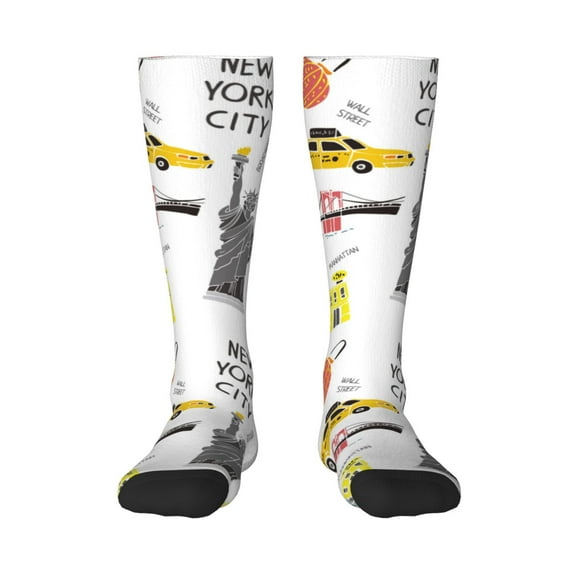 Bixox New York Patterned Men's and Women's Knee Socks High Socks Outdoor Sports Socks
